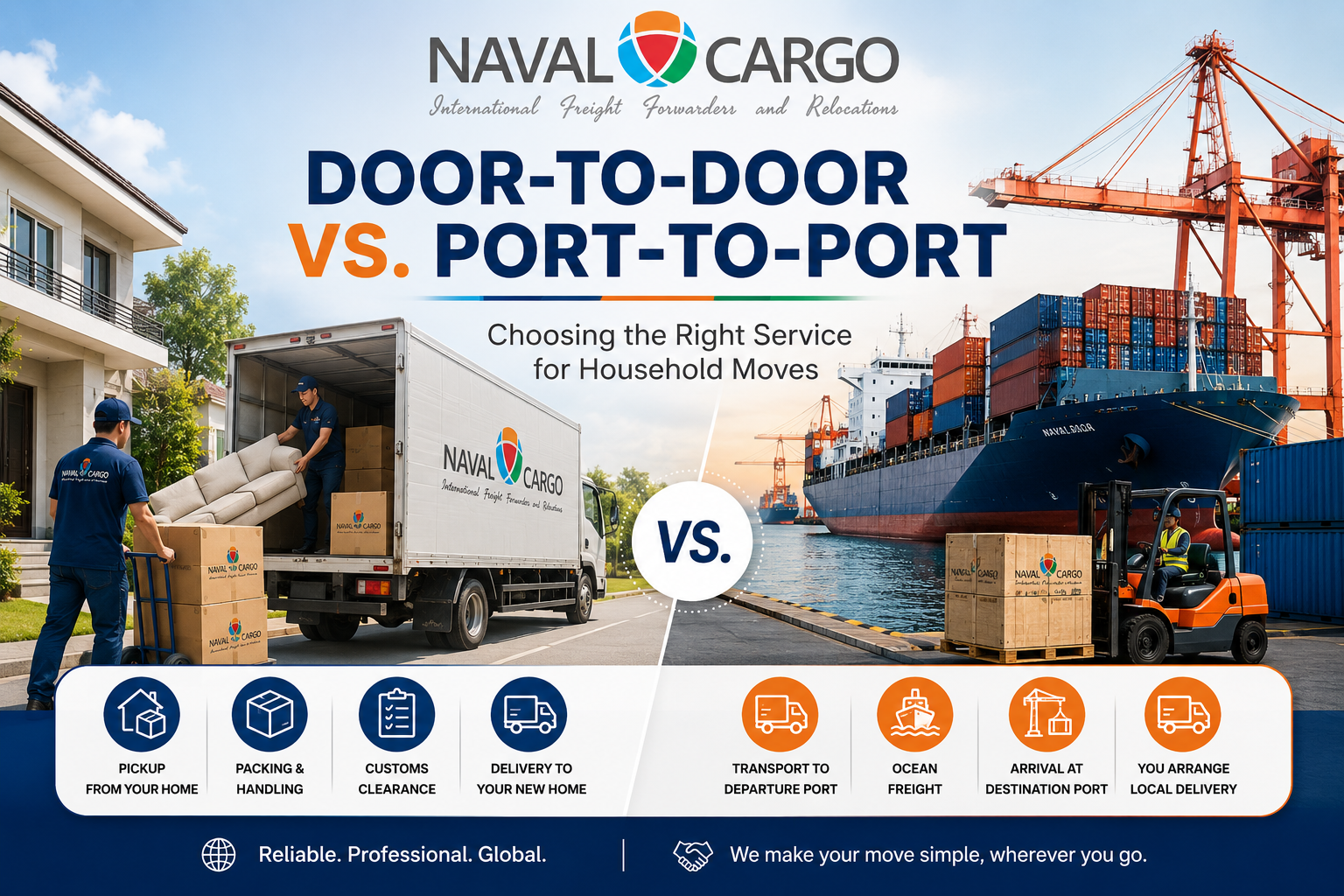 Door to Door vs Port to Port : Choosing the Right Service for Household Moves